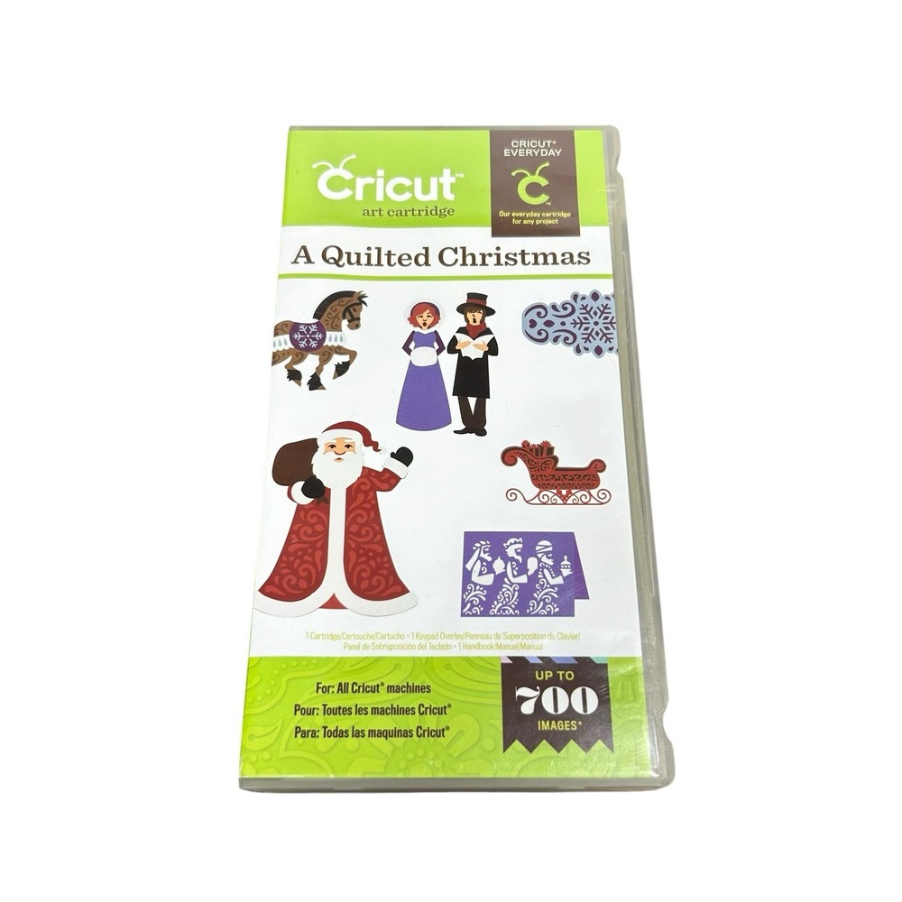 Cricut Everyday Art Cartridge A Quilted Christmas Sleighs Santa Carolers Manger